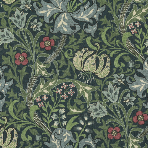 William Morris Golden Lily Fabric Blue