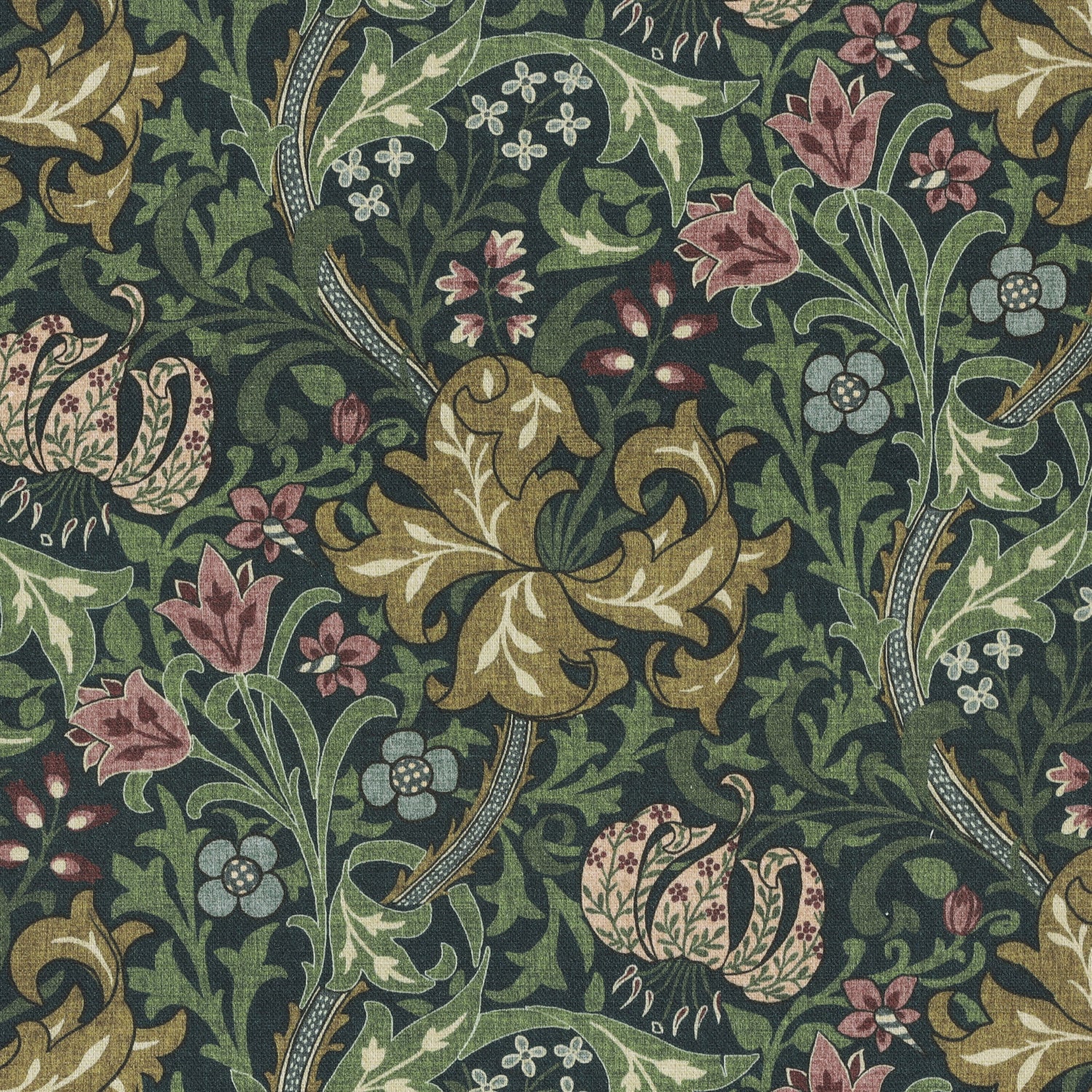 William Morris Golden Lily Made To Measure Curtains Ochre