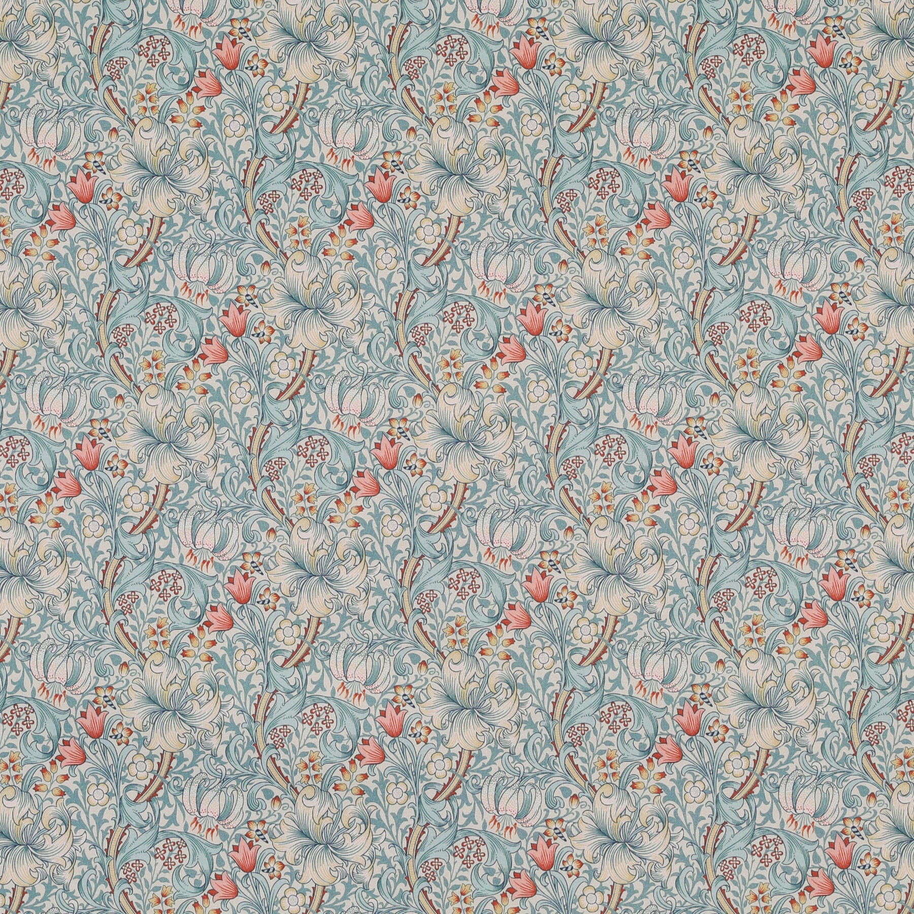 William Morris Golden Lily Outdoor Fabric Cornflower