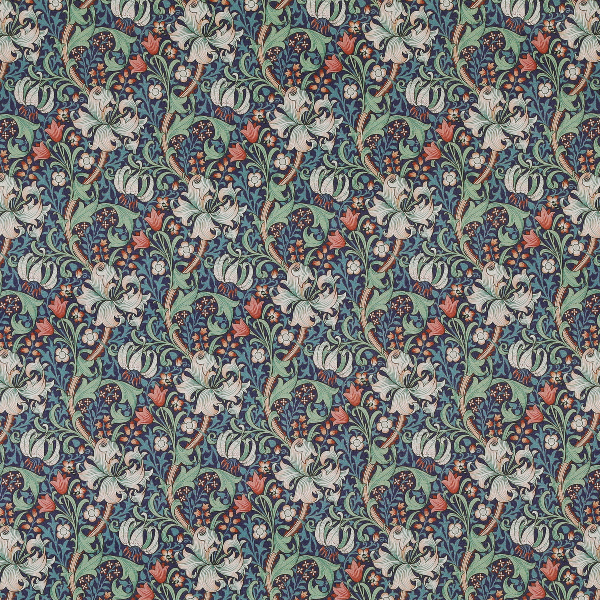 William Morris Golden Lily Outdoor Fabric Midnight
