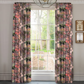 Linda Barker Grandi Floral Velvet Made To Measure Curtains Silver Lavender