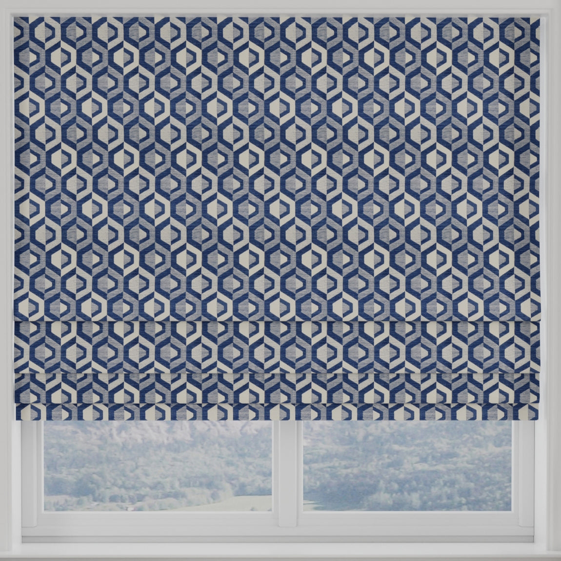 Gusta Made to Measure Roman Blind Navy