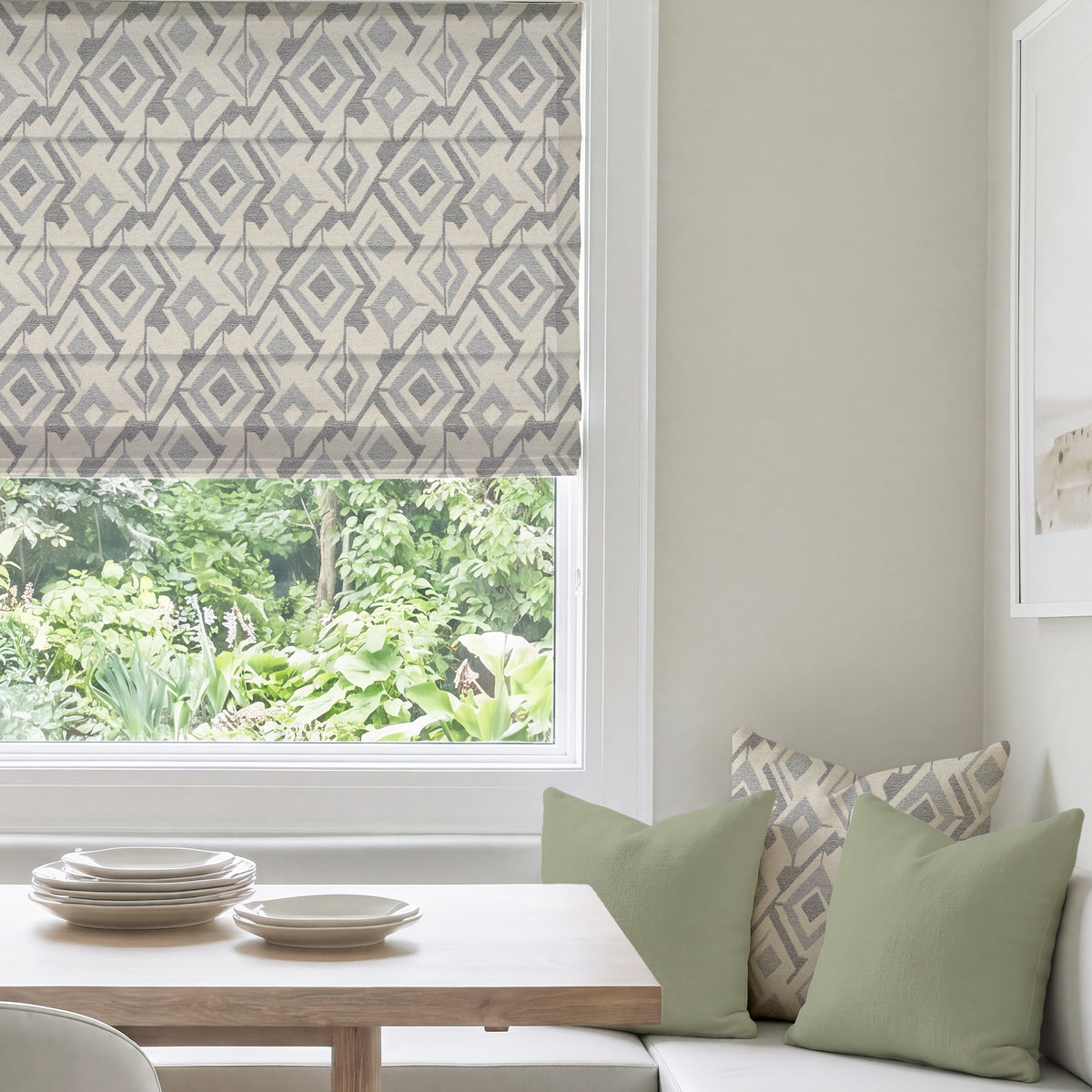 ANTE DECOR PREMIUM Haze Woven Made To Measure Roman Blind Grey