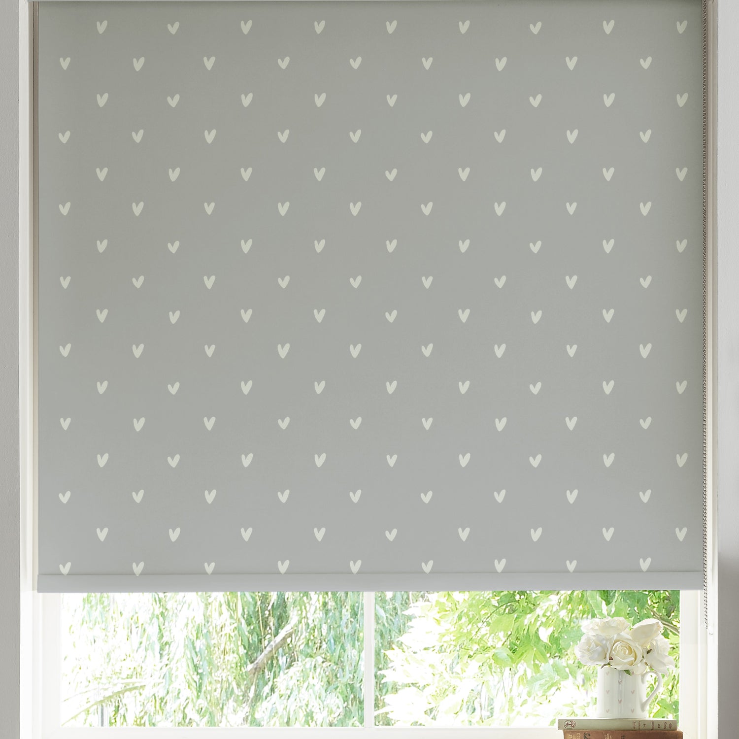 Sophie Allport Hearts Made to Measure Blackout Roller Blind Grey