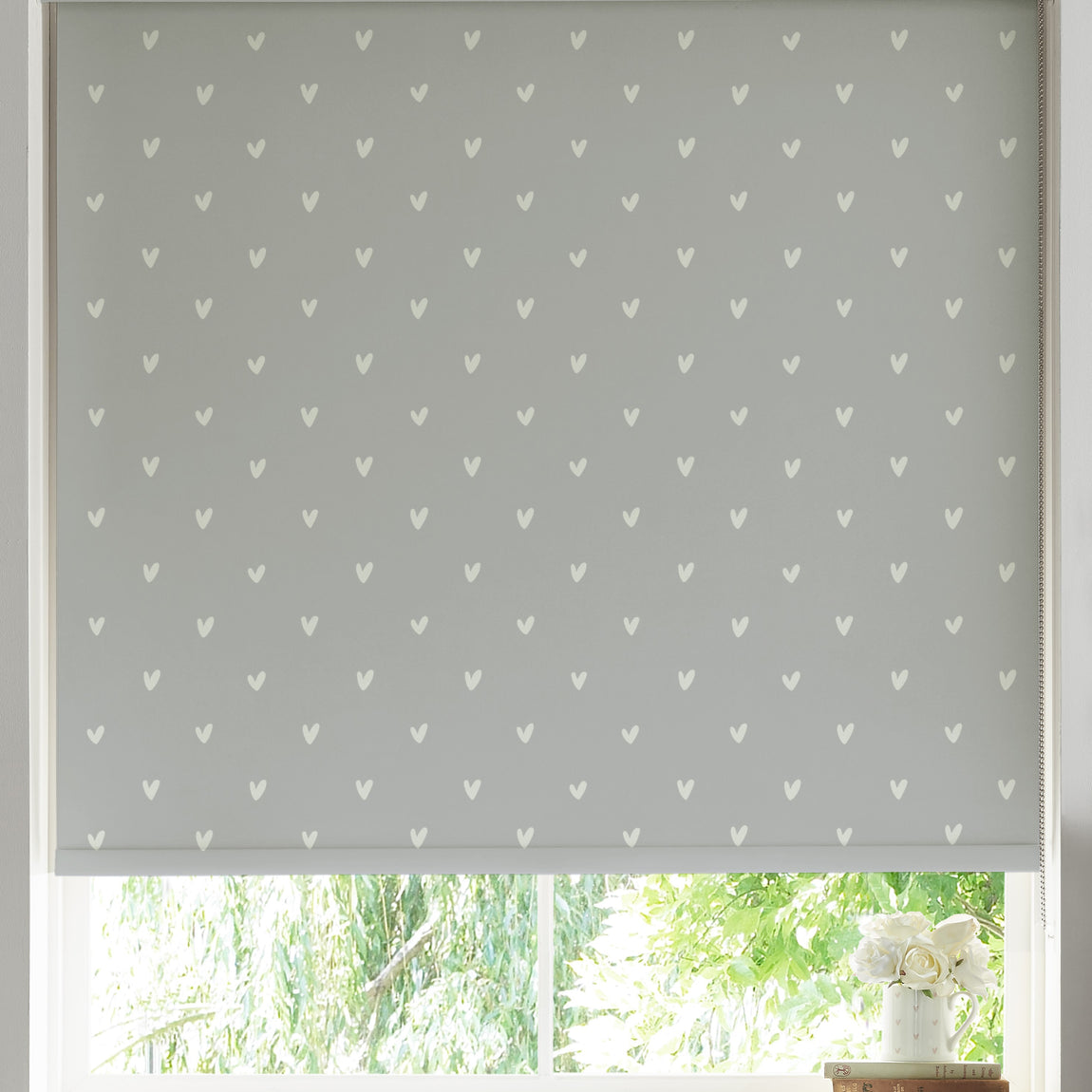 Sophie Allport Hearts Made to Measure Blackout Roller Blind Grey