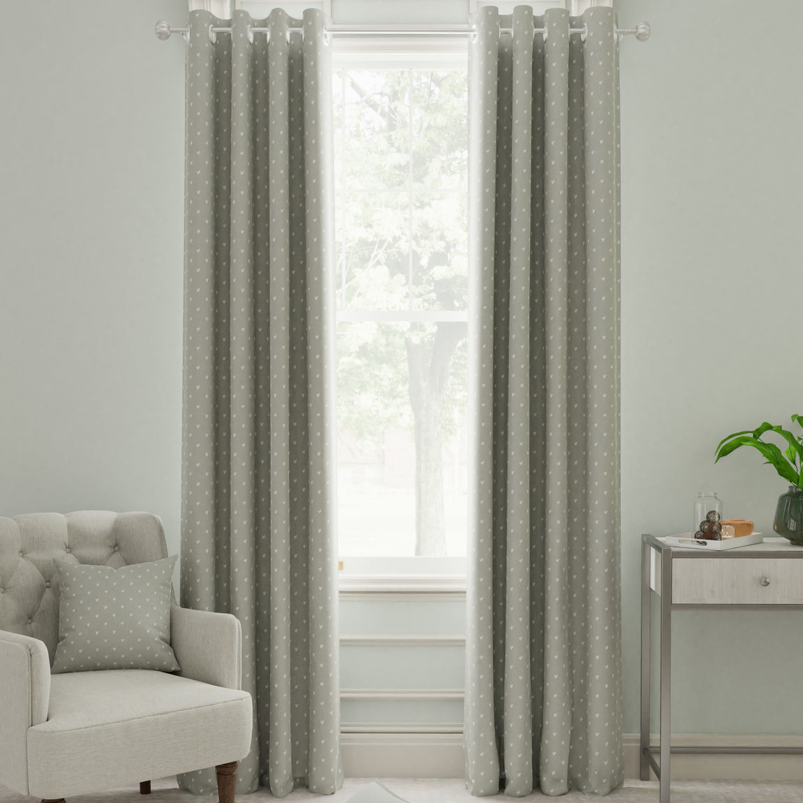 Sophie Allport Hearts Made to Measure Curtain Grey