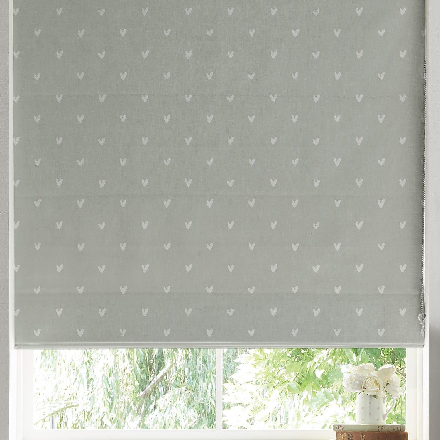 Sophie Allport Hearts Made to Measure Roman Blind Grey
