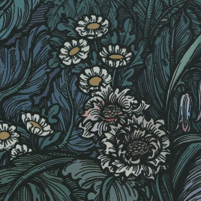 HOUSE Llewelyn-Bowen Hedgerovia Printed Velvet Made To Measure Roman Blind Verdigris
