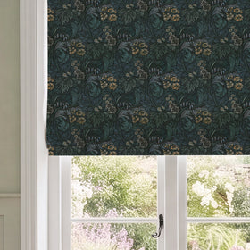 HOUSE Llewelyn-Bowen Hedgerovia Printed Velvet Made To Measure Roman Blind Verdigris