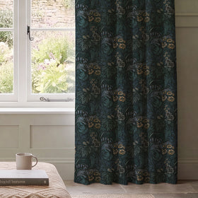 HOUSE Llewelyn-Bowen Hedgerovia Printed Velvet Made To Measure Curtains Verdigris