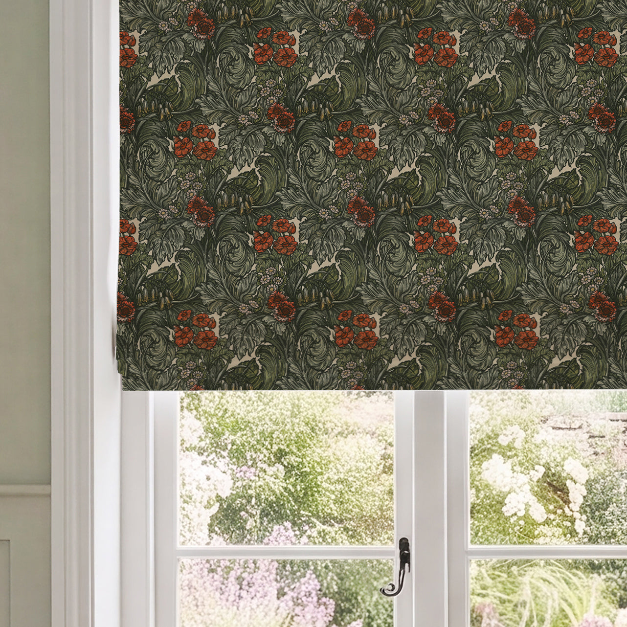 HOUSE Llewelyn-Bowen Hedgerovia Printed Velvet Made To Measure Roman Blind Tangelo