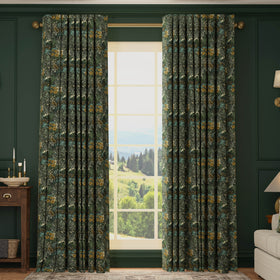 HOUSE Llewelyn-Bowen Hedgerovia Printed Velvet Made To Measure Curtains Tropicana