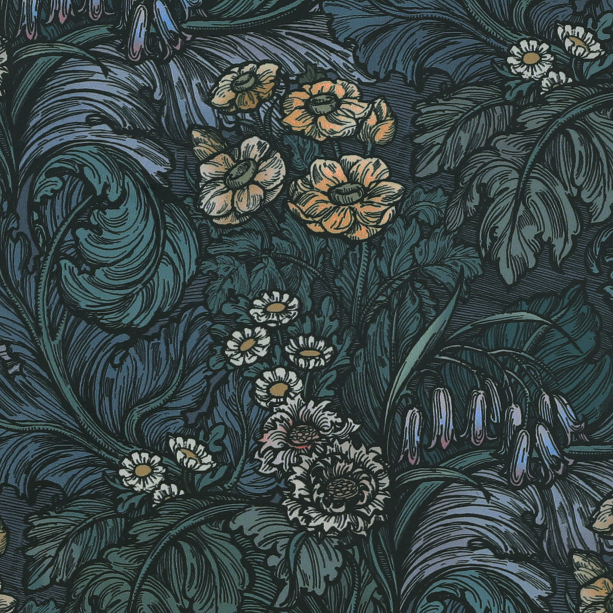 HOUSE Llewelyn-Bowen Hedgerovia Printed Velvet Fabric Verdigris