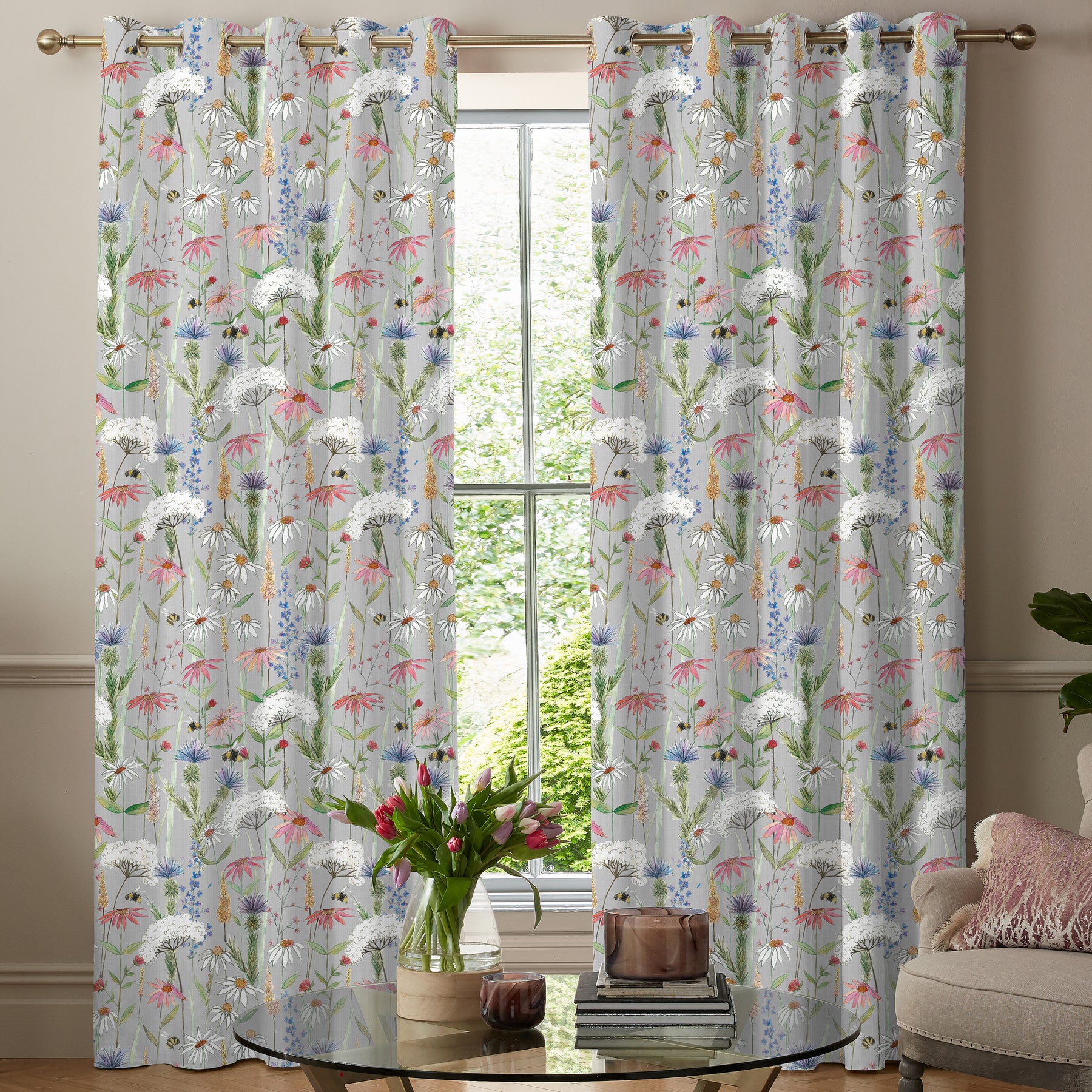 Voyage Hermione Made To Measure Curtains Silver