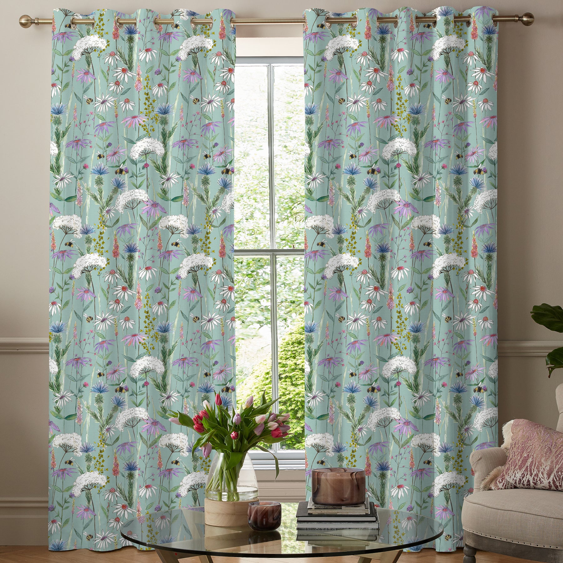 Voyage Hermione Made To Measure Curtains Verde