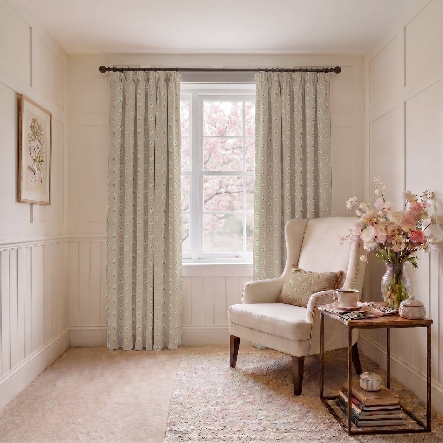 ANTE DECOR Hidcote Fabric Dusty Rose