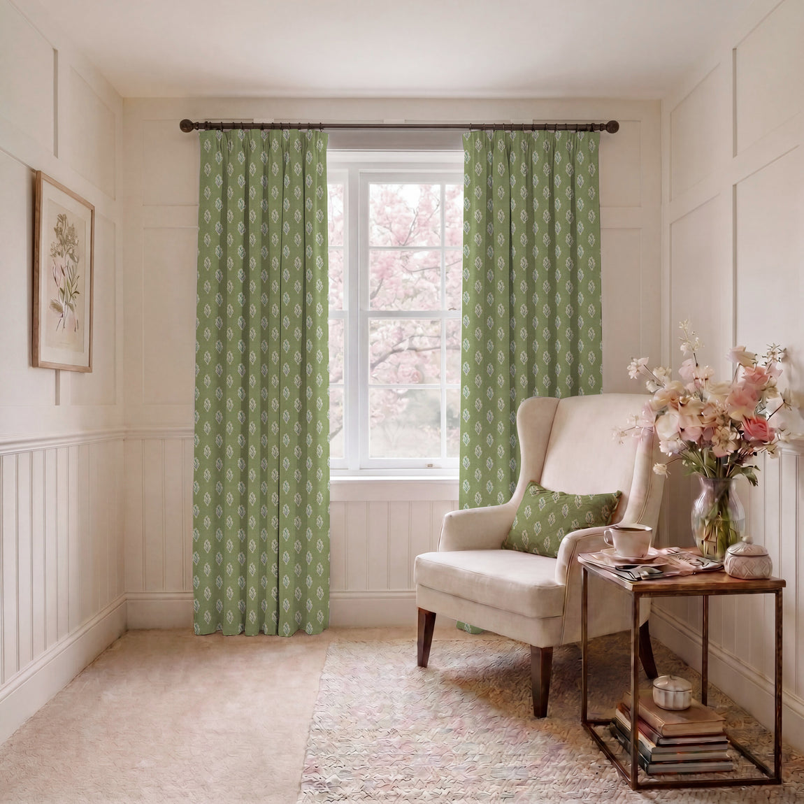 ANTE DECOR Hidcote Fabric Pistachio