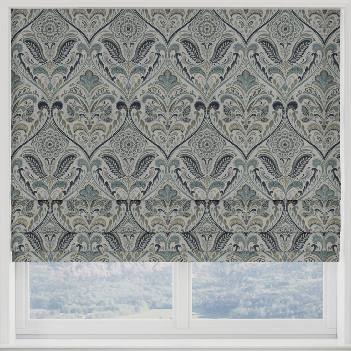 Hidcote Made to Measure Roman Blind Prussian