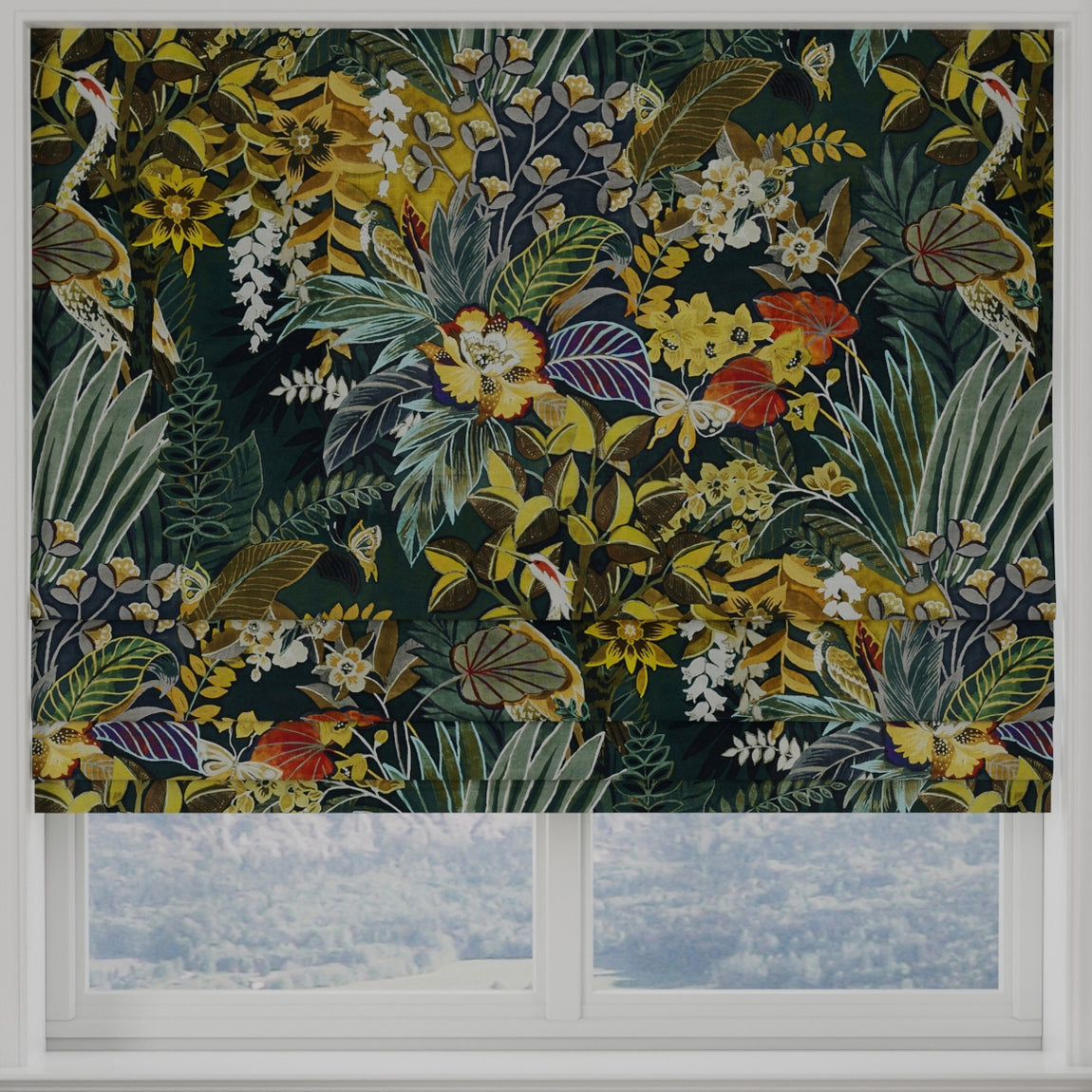 Hidden Paradise Made to Measure Roman Blind Emerald