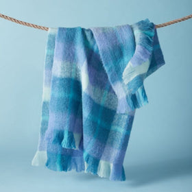 Bluebellgray Highland Check 130cm x 170cm Throw Sea Blue