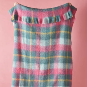 Bluebellgray Highland Check 130cm x 170cm Throw Teal Pink