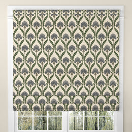 ANTE DECOR Highland Thistle Made To Measure Roman Blind Cream Blue