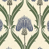 ANTE DECOR Highland Thistle Made To Measure Roman Blind Cream Blue