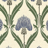 ANTE DECOR Highland Thistle Made To Measure Curtains Cream Blue