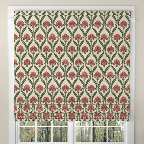 ANTE DECOR Highland Thistle Made To Measure Roman Blind Cream Red