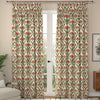 ANTE DECOR Highland Thistle Made To Measure Curtains Cream Red