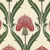 ANTE DECOR Highland Thistle Made To Measure Curtains Cream Red