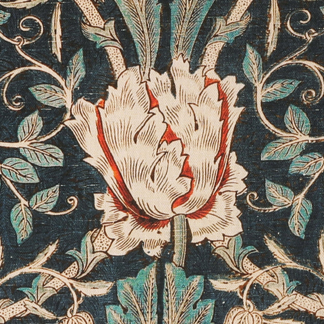 William Morris Honey Suckle Made to Measure Curtain Blue