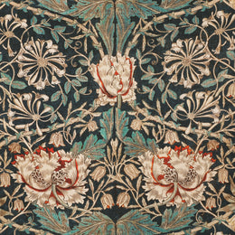 William Morris Honey Suckle Printed Cotton Fabric Blue