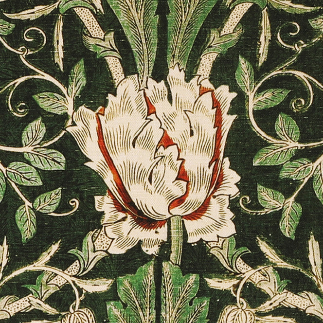 William Morris Honey Suckle Made to Measure Curtain Green