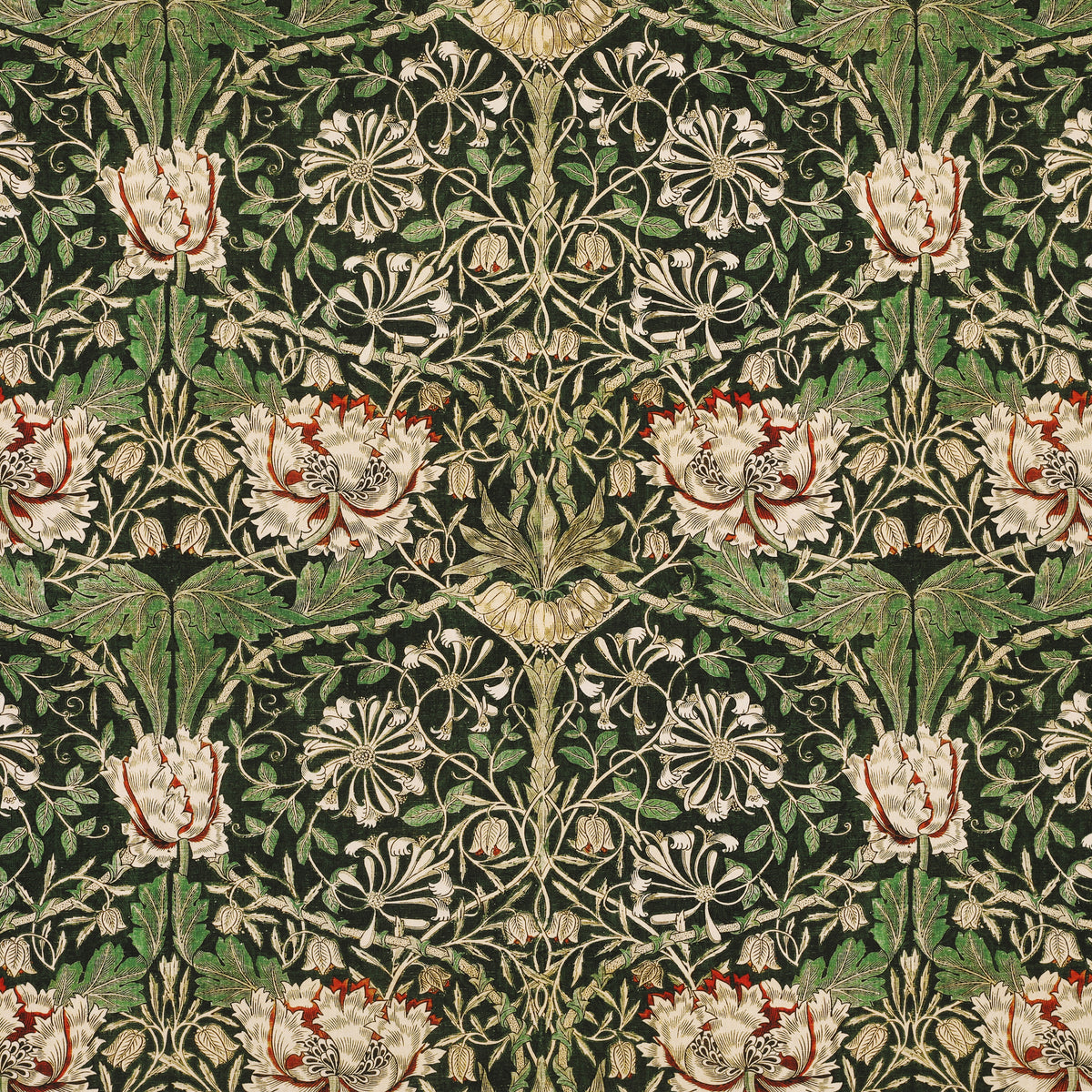 William Morris Honey Suckle Made to Measure Roman Blind Green