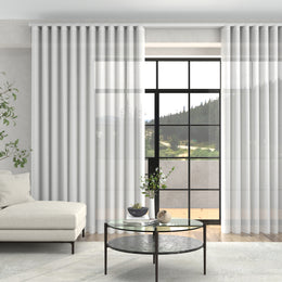 Juliette Voile Made To Measure Curtains + FREE Track - Wave White