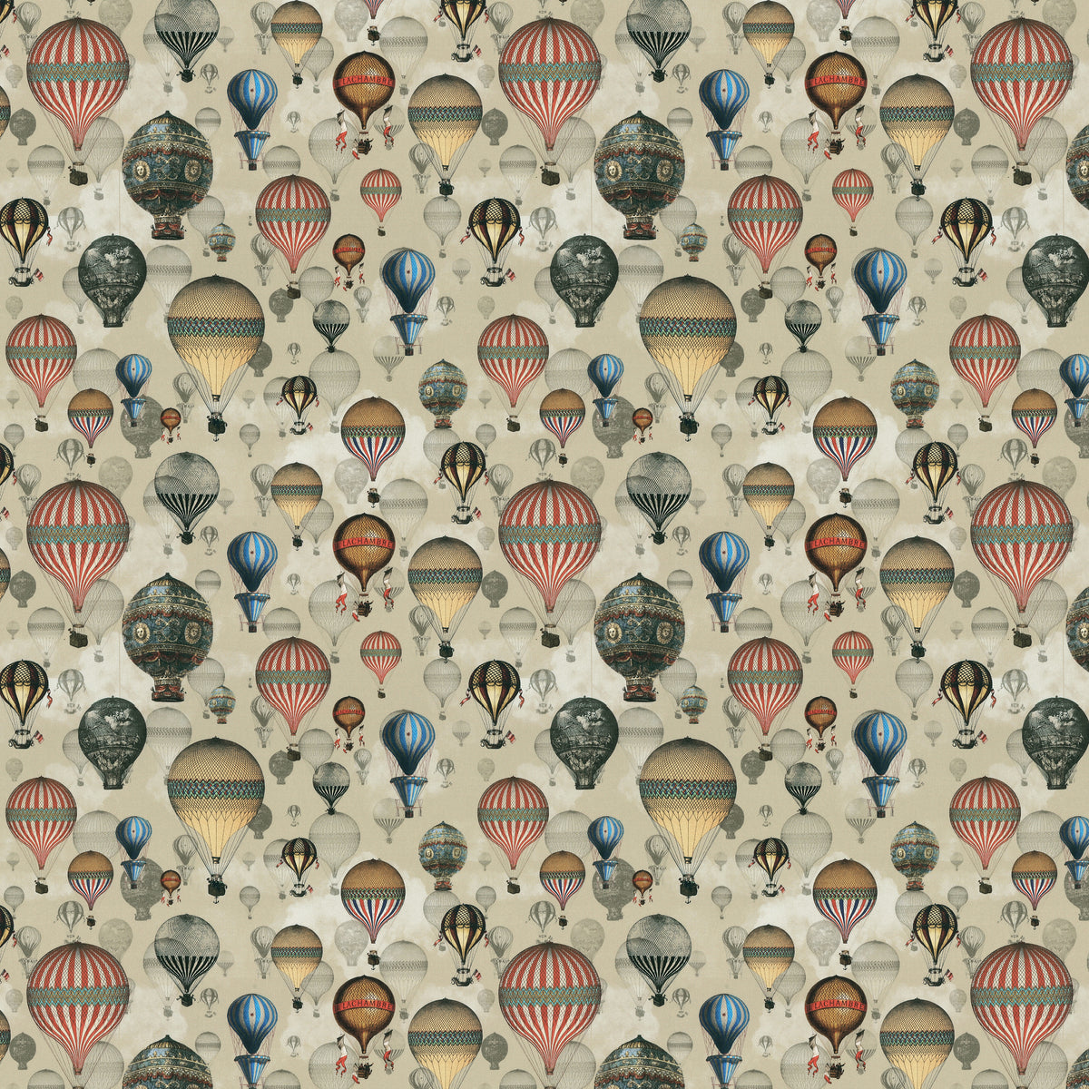 Carrie Neely Hot Air Balloon Fabric Vintage