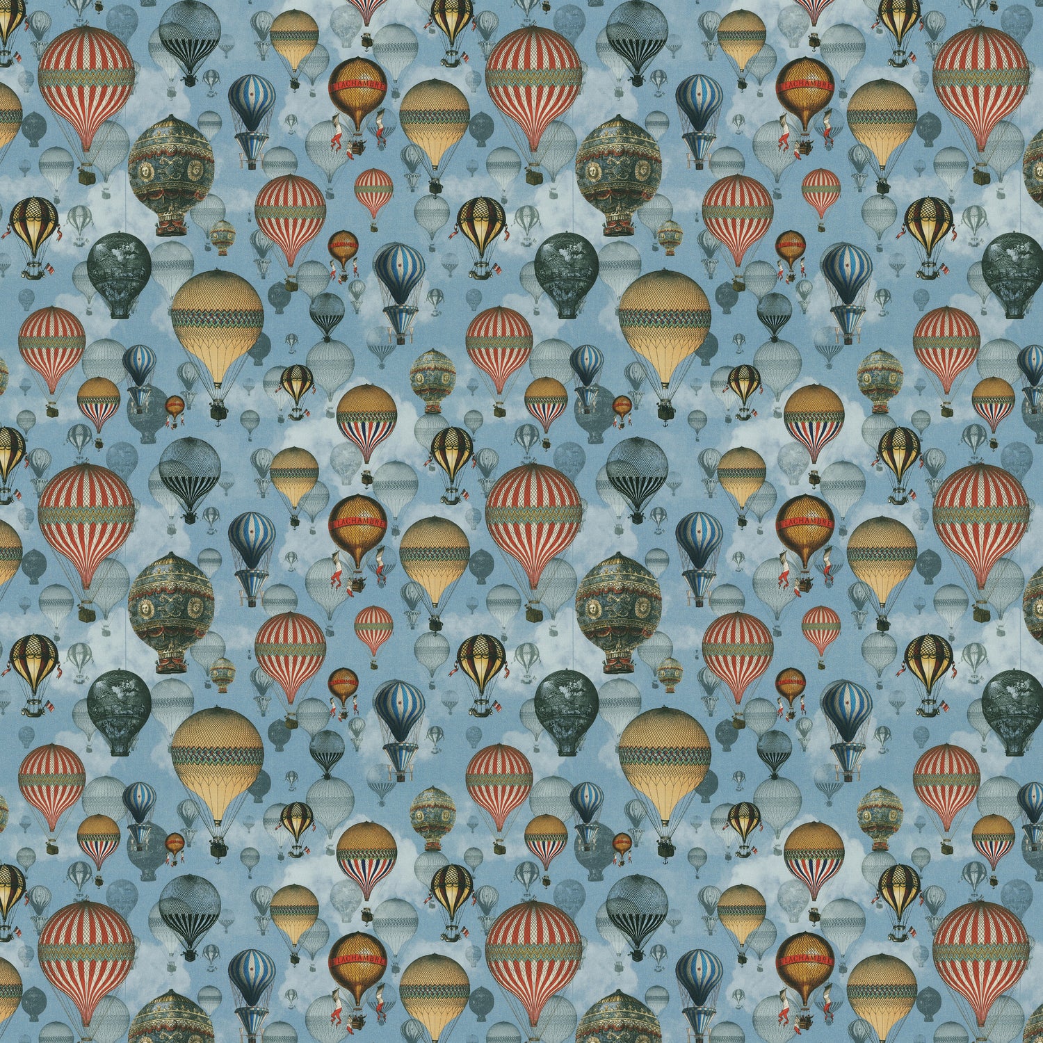 Carrie Neely Hot Air Balloon Fabric Sky Blue