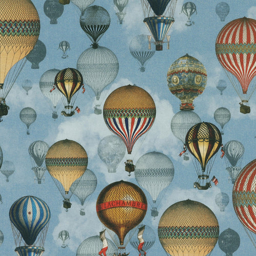 Carrie Neely Hot Air Balloon Fabric Sky Blue
