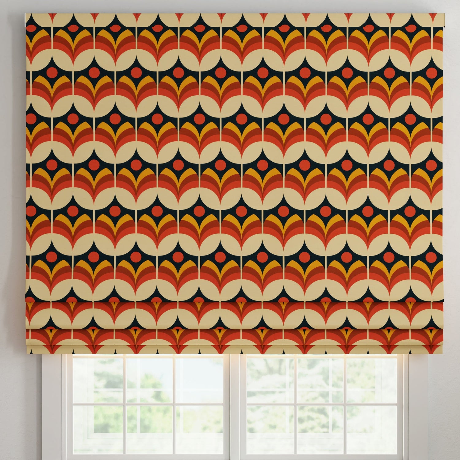 ANTE DECOR Santa Cruz Printed Made To Measure Curtains Burnt Umber