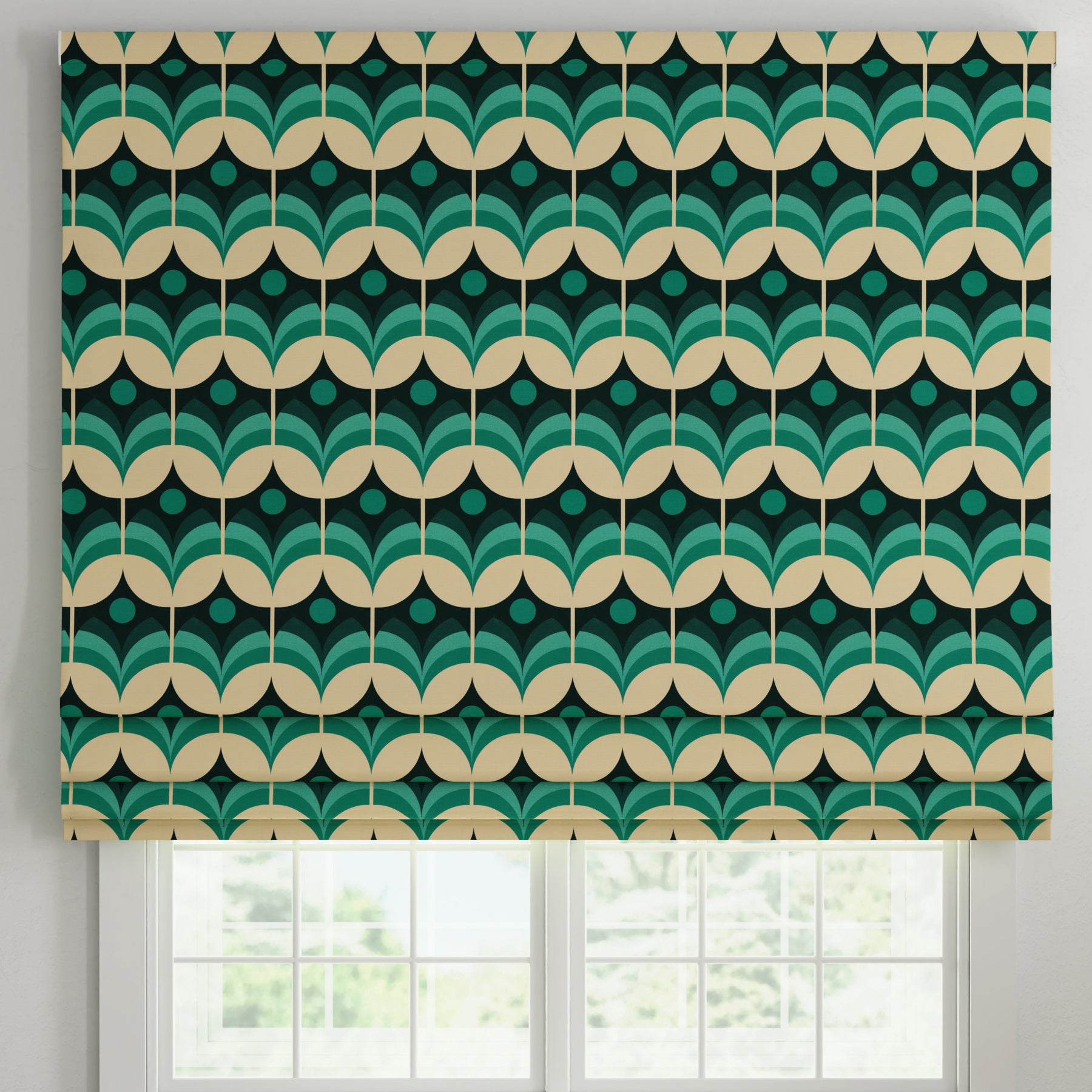 ANTE DECOR Santa Cruz Printed Made To Measure Roman Blind Lapis
