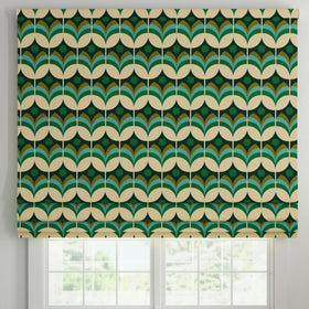 ANTE DECOR Santa Cruz Printed Made To Measure Roman Blind Emerald