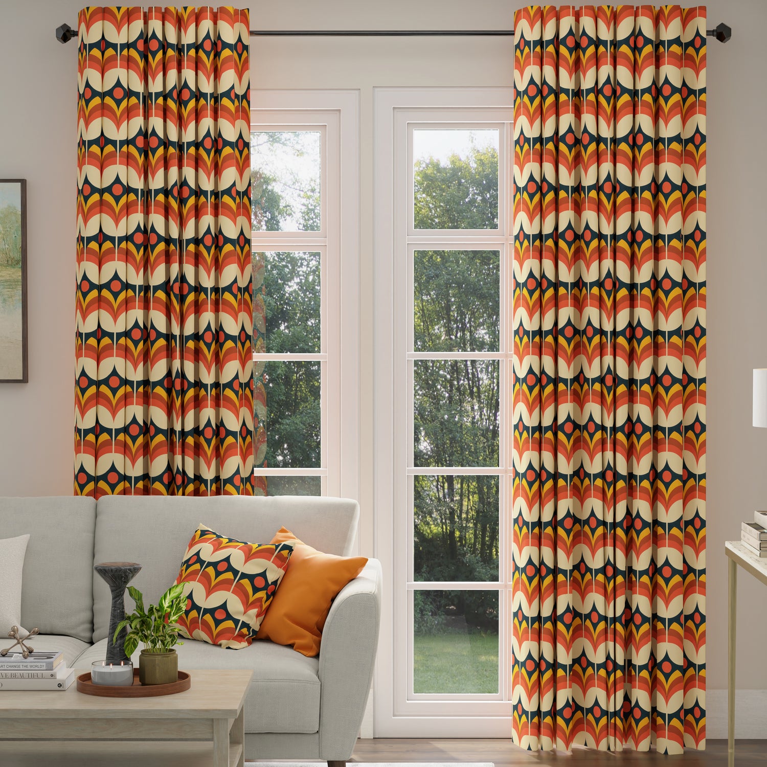 ANTE DECOR Santa Cruz Printed Made To Measure Roman Blind Burnt Umber