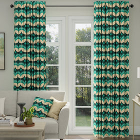 ANTE DECOR Santa Cruz Printed Made To Measure Curtains Lapis