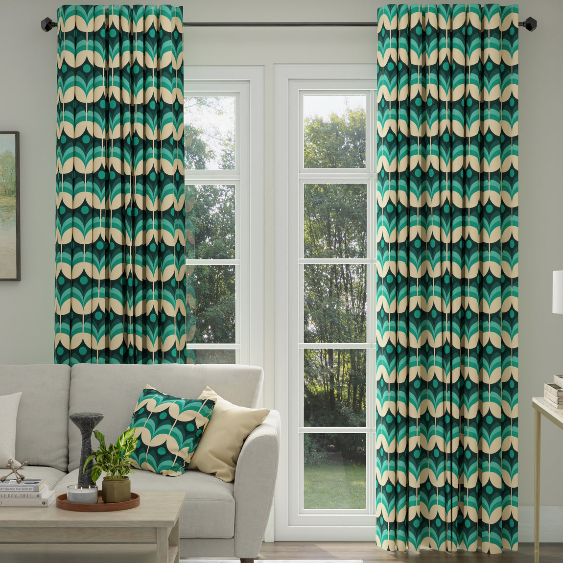 ANTE DECOR Santa Cruz Printed Made To Measure Roman Blind Lapis