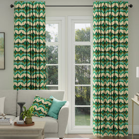 ANTE DECOR Santa Cruz Printed Made To Measure Curtains Emerald