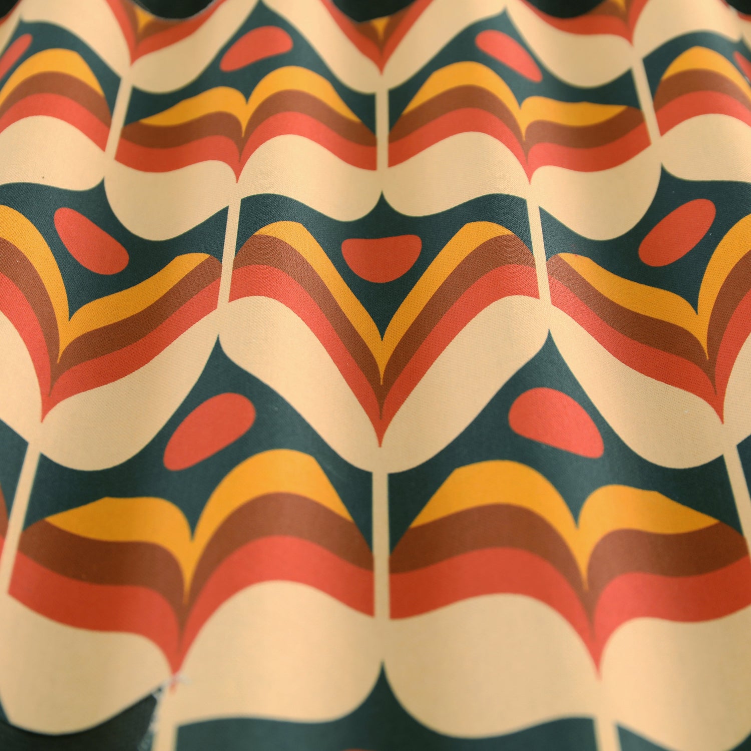 ANTE DECOR Santa Cruz Printed Made To Measure Curtains Burnt Umber