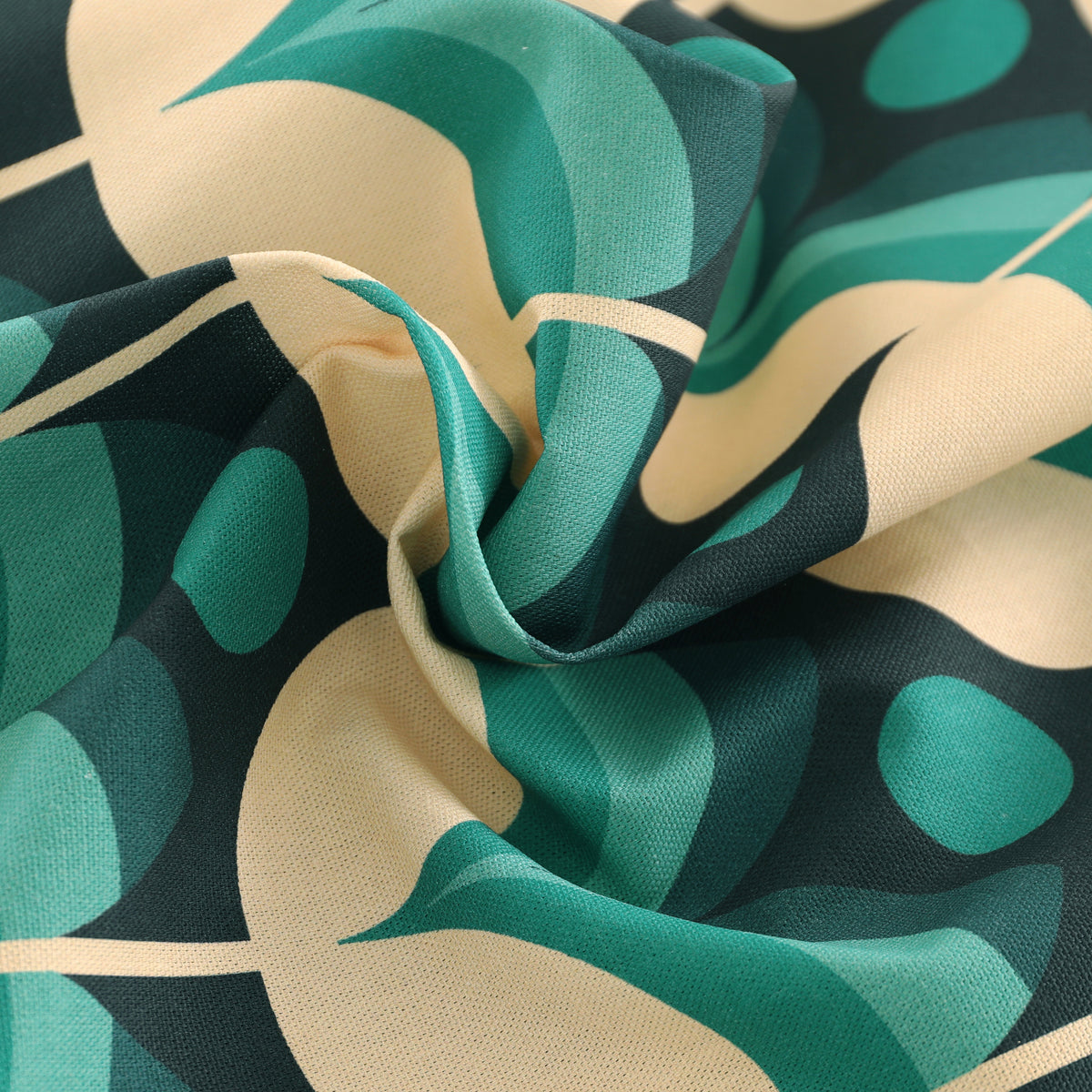 ANTE DECOR Santa Cruz Printed Cotton Fabric Lapis