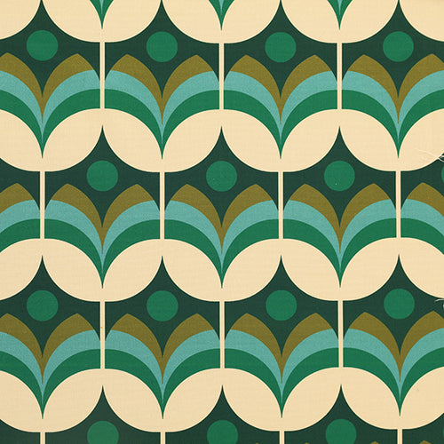 ANTE DECOR Santa Cruz Printed Cotton Fabric Emerald