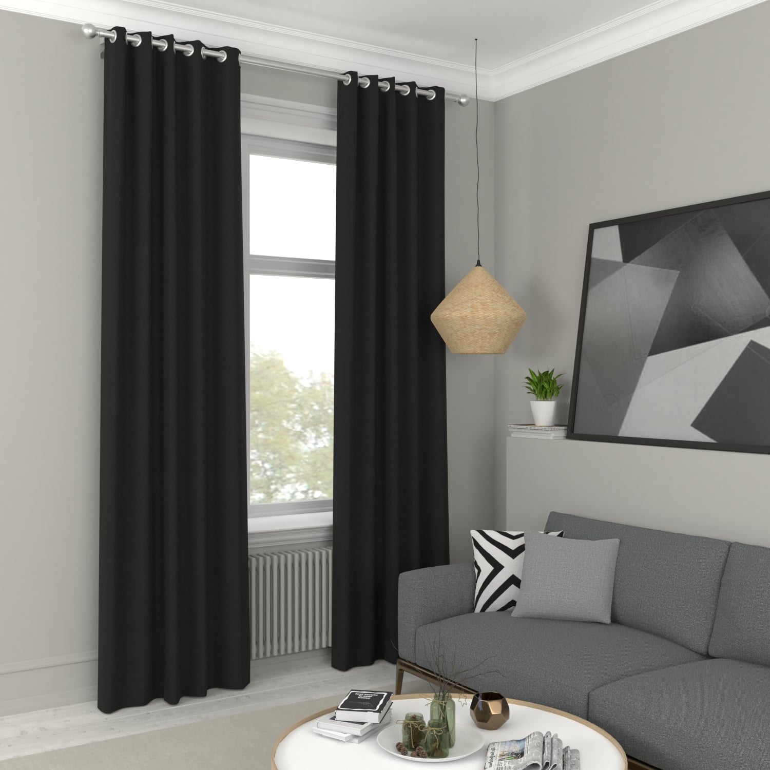 Iowa Silk Essence Made to Measure Curtain Ebony